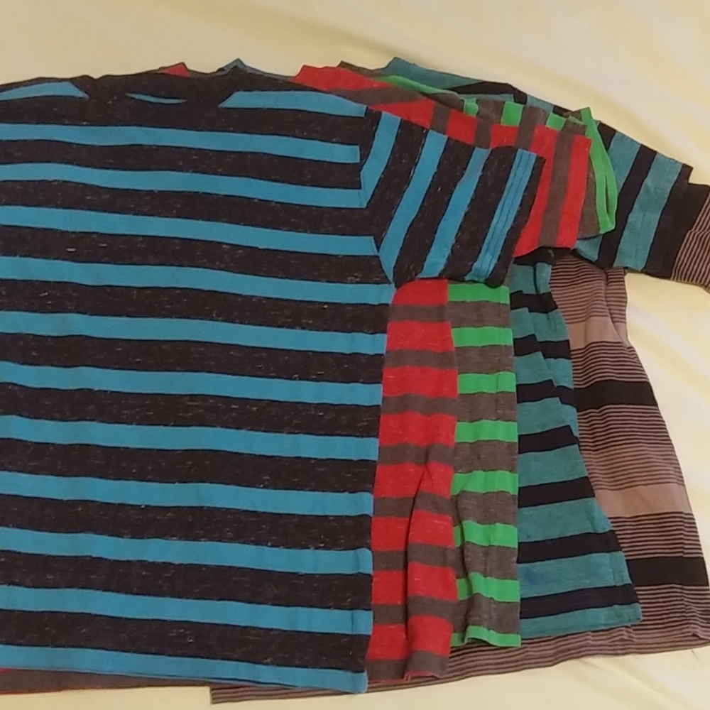LOT 5 boy's t-shirts striped vintage style small